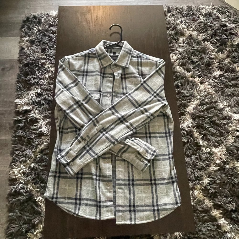 Grey and Blue Flannel Shirt (Express - XS)